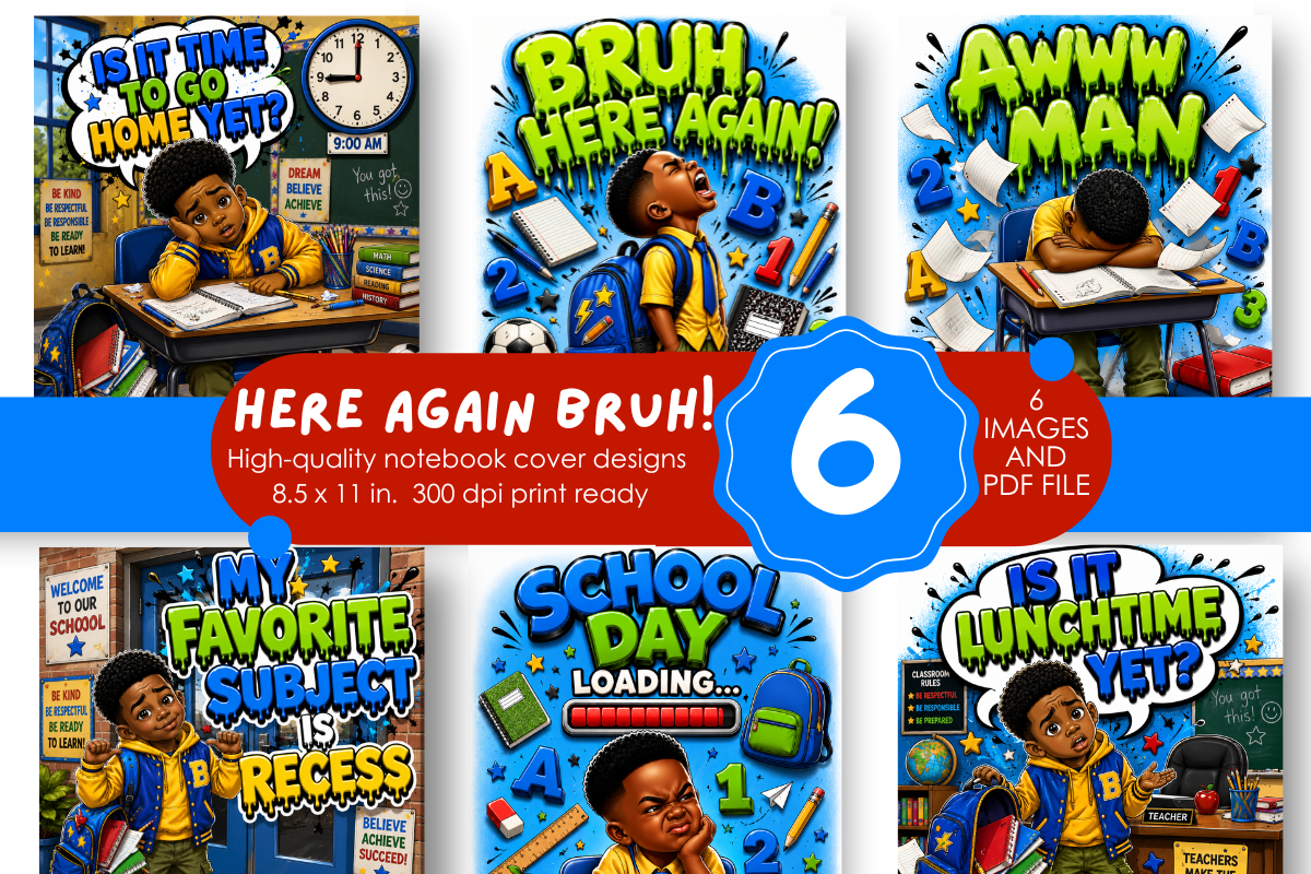 HERE AGAIN BRUH! Notebook Covers Bundle