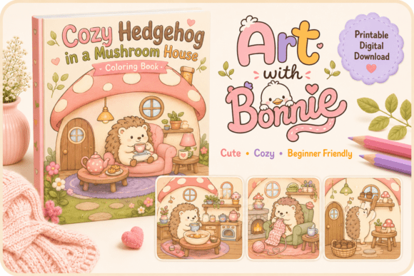 Hedgehog Mushroom House Coloring Pages