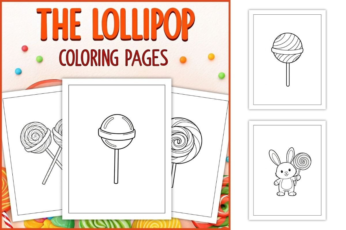 Lollipop Coloring Pages for Kids