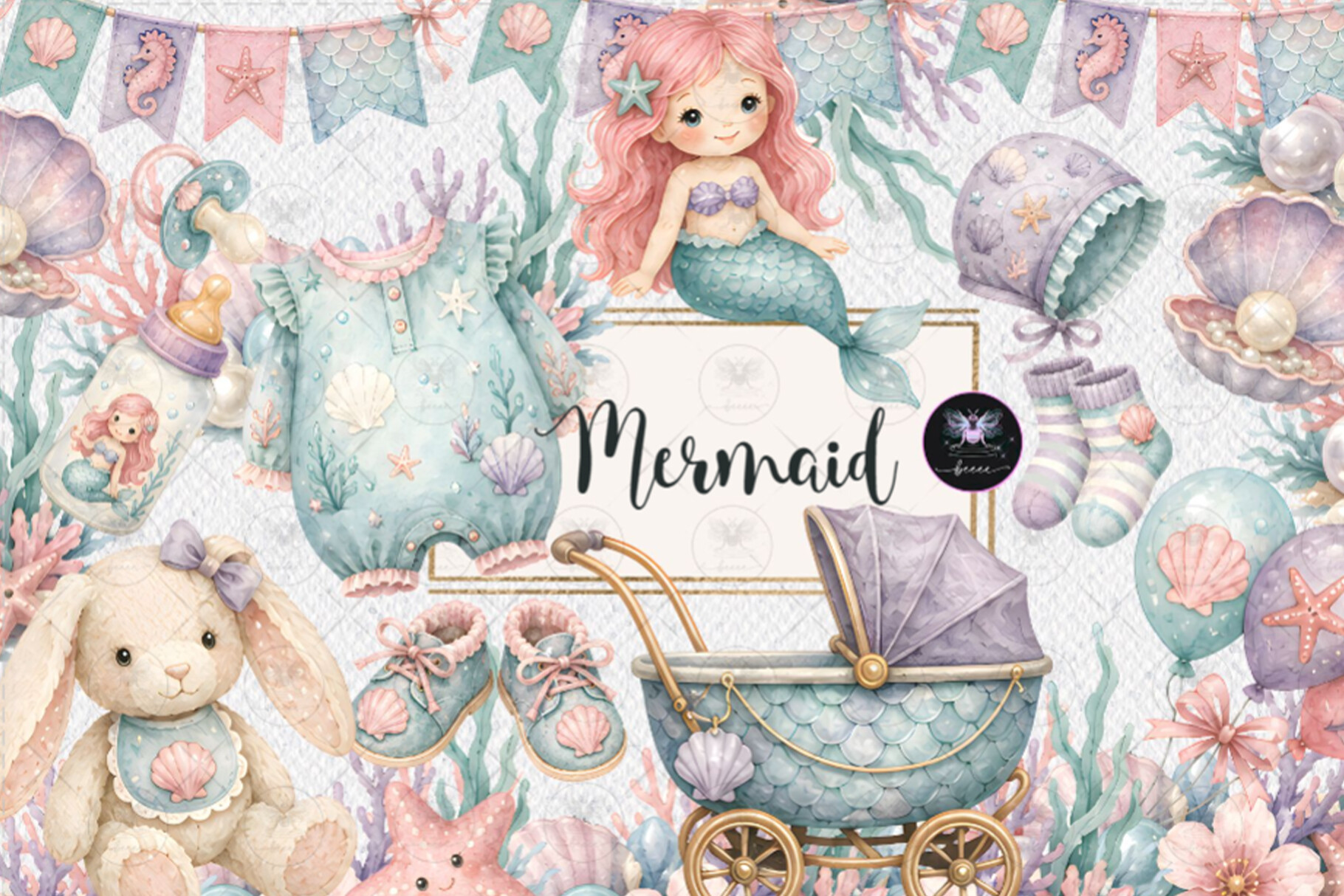 Mermaid Baby Clipart - photo 1