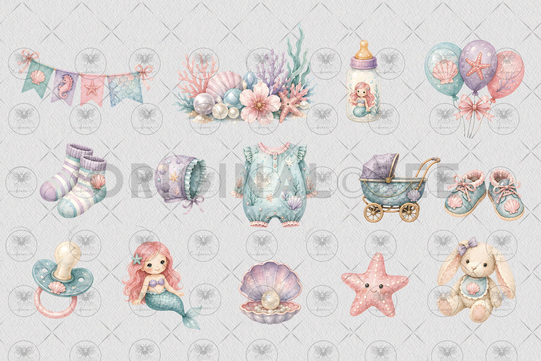 Mermaid Baby Clipart - photo 3