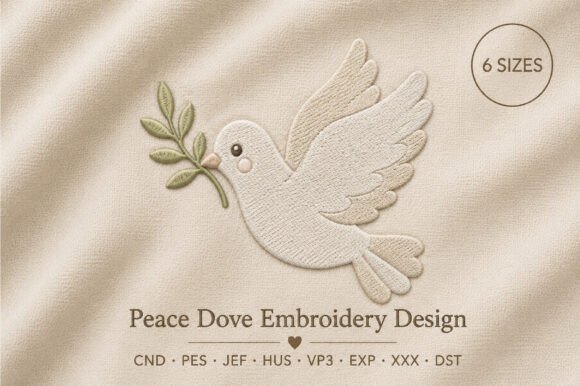 Peace Dove Embroidery Design