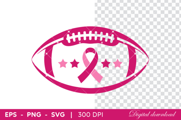 Pink Football with Breast Cancer Ribbon
