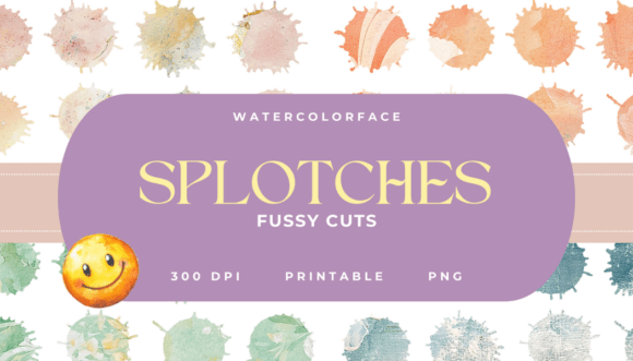 Rainbow Watercolor Splatters Splotches