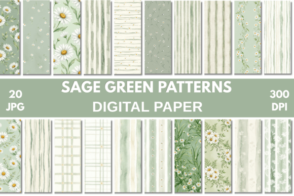Sage Green Seamless Patterns
