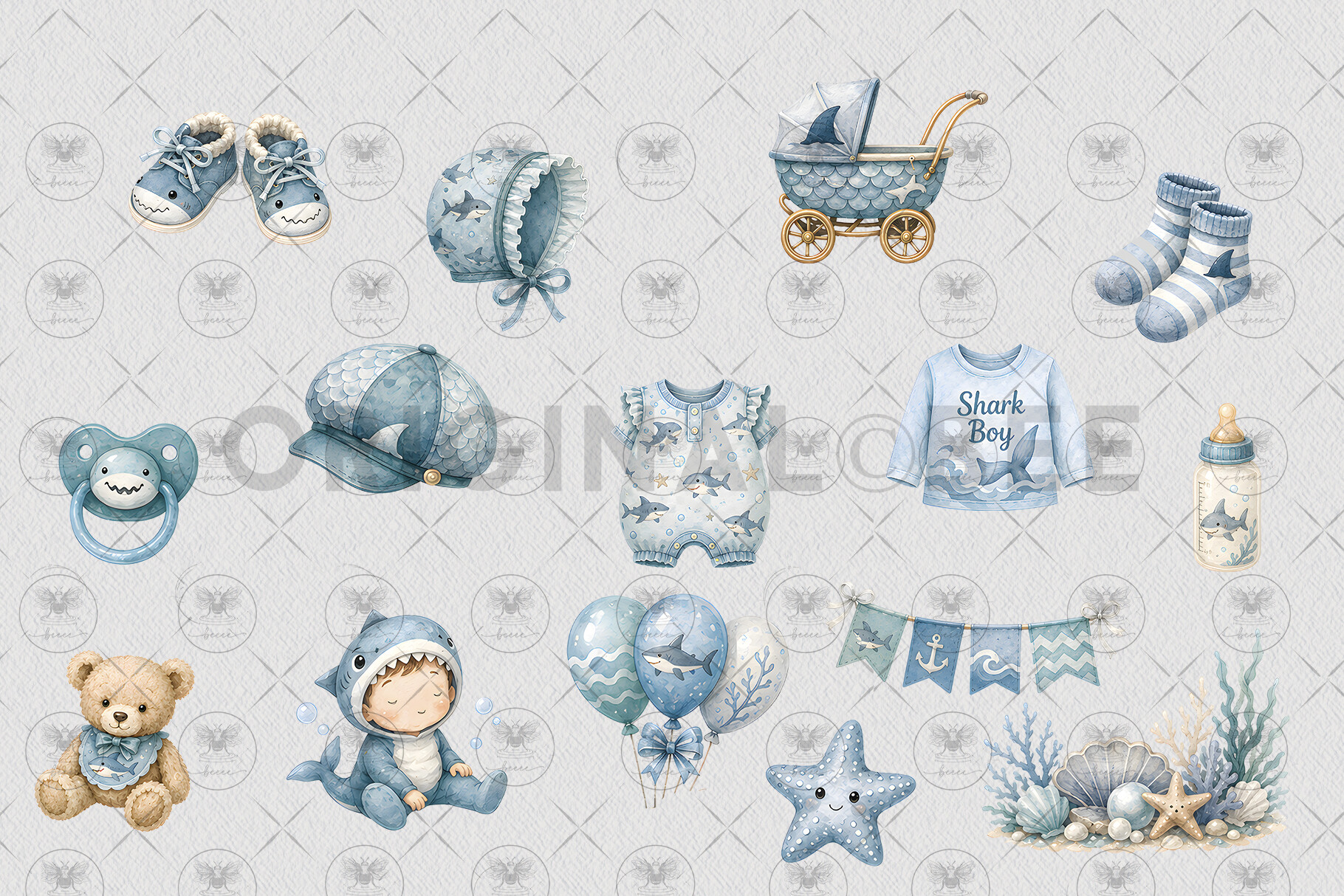 Shark Boy Baby Clipart - photo 3