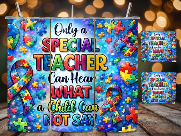 Special Teacher Autism Tumbler Wrap