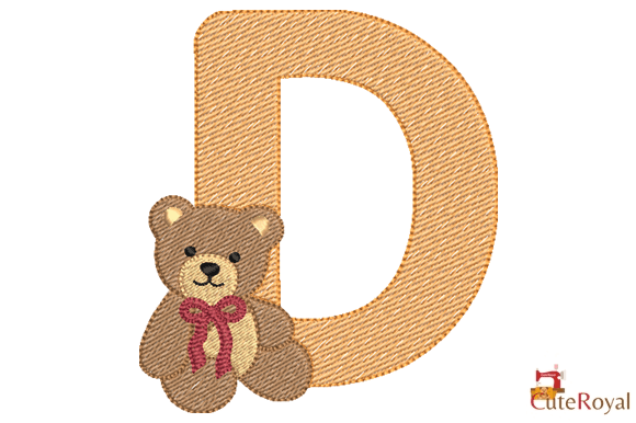 Teddy Bear Alphabet Monogram - Letter D