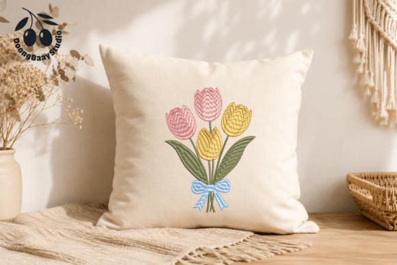 Tulip Bouquet Embroidery