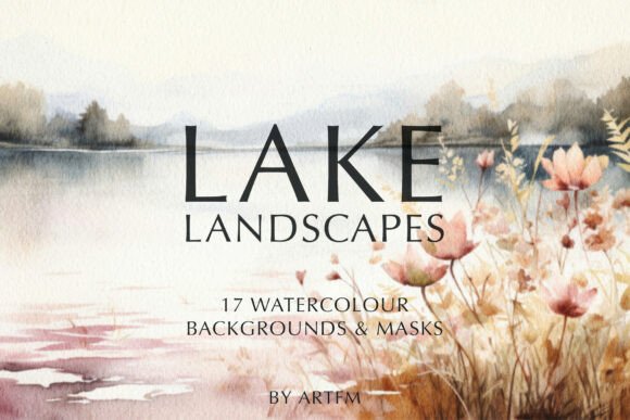 Watercolor Lake Landscape Backgrounds