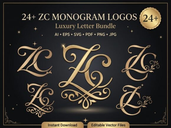 24+ Elegant ZC Monogram Logo Bundle