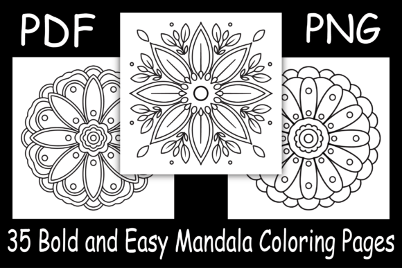35 Bold and Easy Mandala Coloring Pages