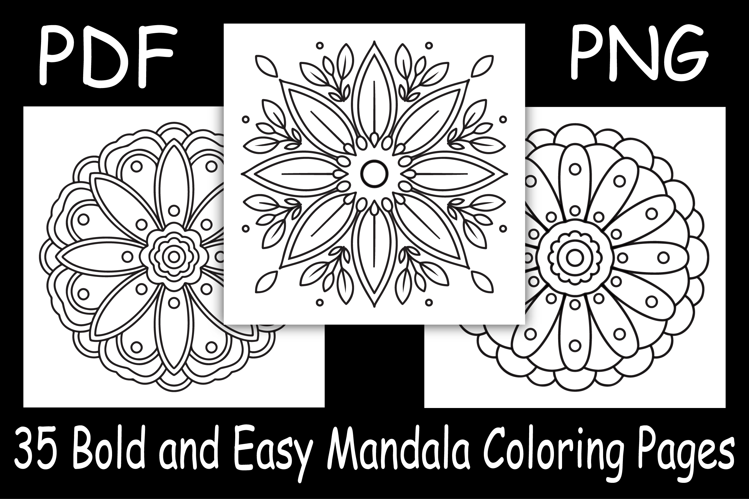 35 Bold and Easy Mandala Coloring Pages
