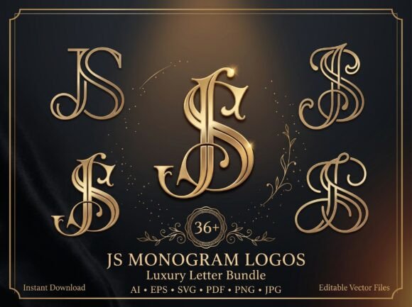 36+ Luxury JS Monogram Logo Bundle