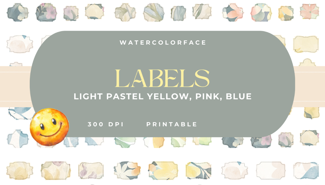 70 Watercolor Floral Labels PDF