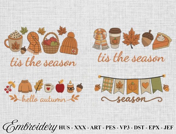 Autumn Embroidery Design Bundle