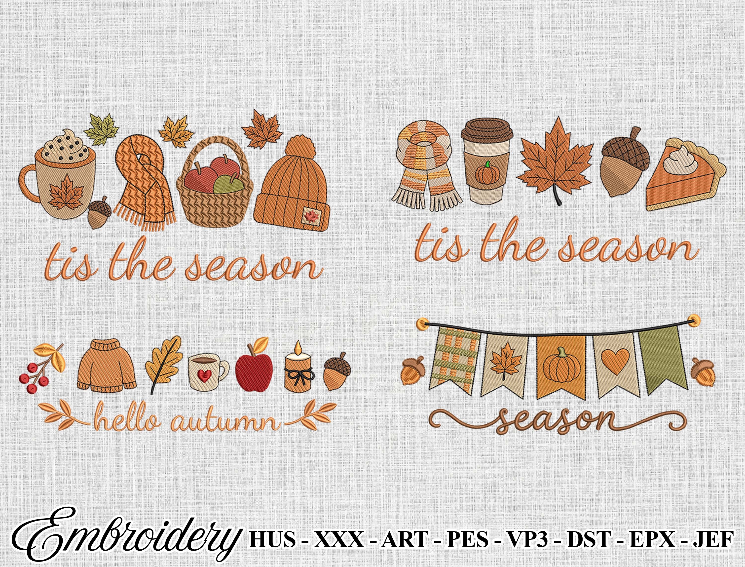 Autumn Embroidery Design Bundle