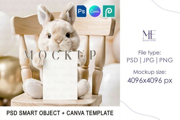 Baby Shower Invitation Card Mockup Kids