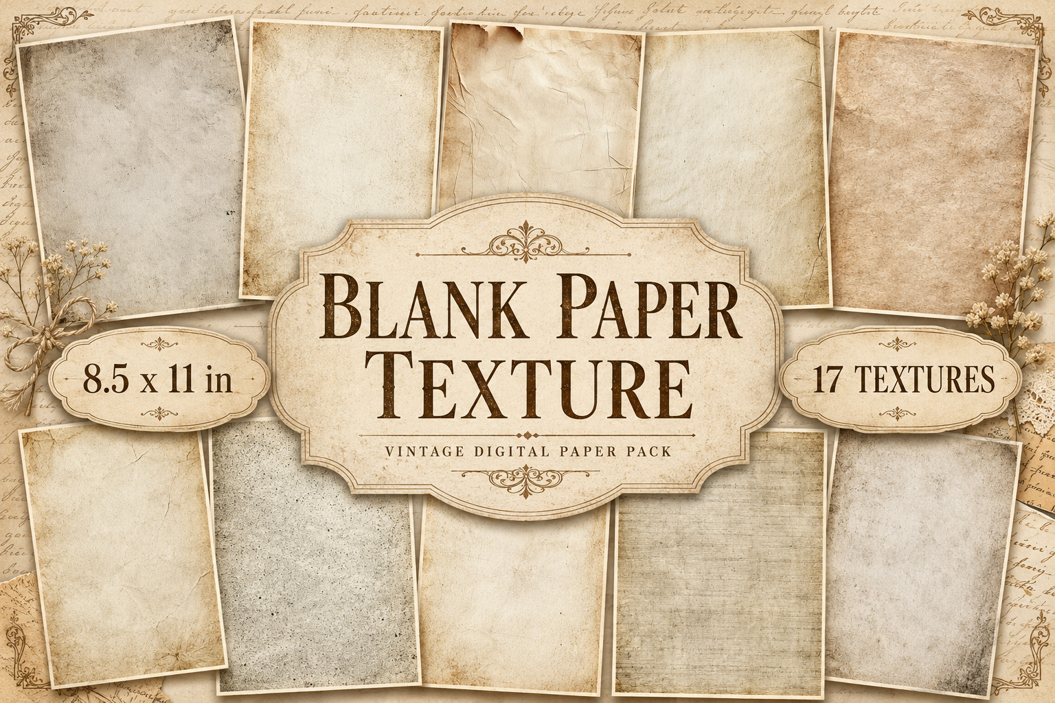 Blank Paper Texture Printable Pack