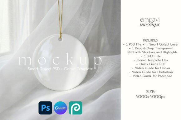 Ceramic Christmas Ornament Mockup