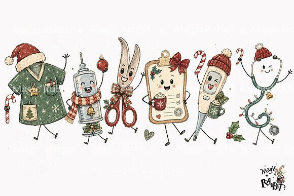 Christmas Nurse Clipart PNG