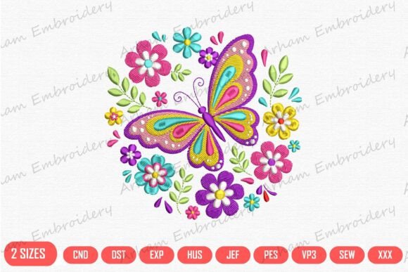 Colorful Floral Butterfly