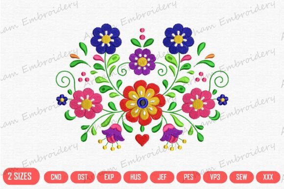 Colorful Scandinavian Floral Folk Art