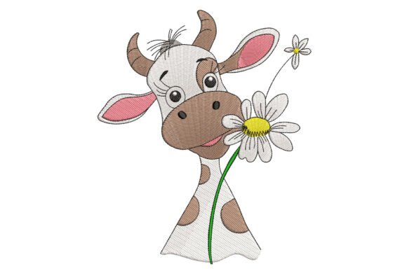 Cow with Flower