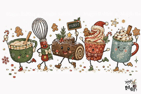Cute Christmas Baking PNG