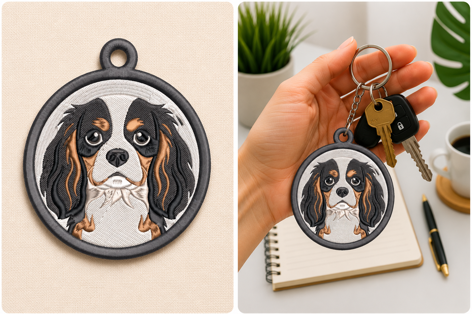 Dog Keychain Embroidery Design