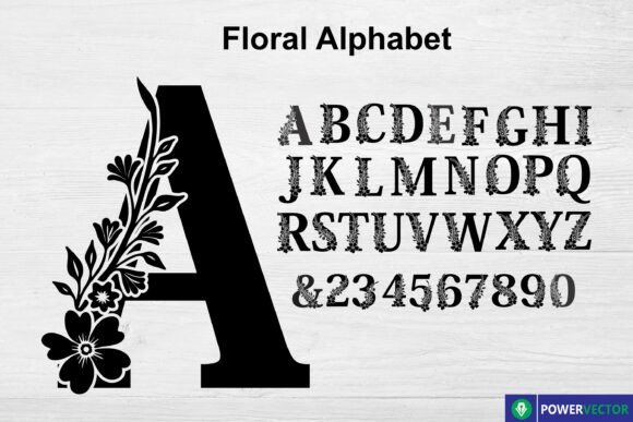 Floral Alphabet, Wedding Monogram SVG
