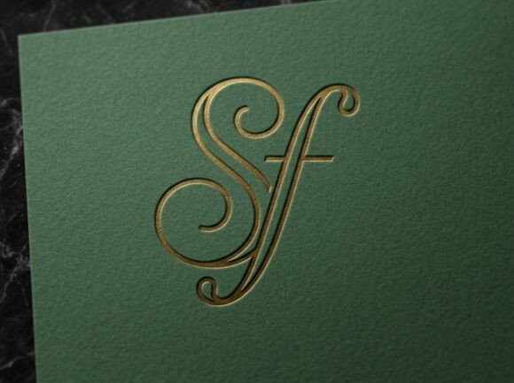 Graceful SF Double-Line Monogram Logo
