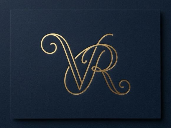 Graceful VR Fine-Line Monogram Logo