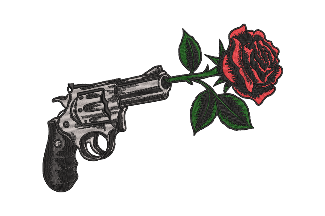 Gun & Red Rose