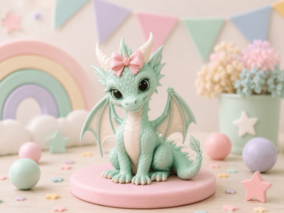 Kawaii Baby Dragon Figurine STL | Cute 3D Print Model - Image 2