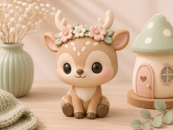 Kawaii Baby Reindeer Figurine STL | Cute 3D Print Model - Image 1