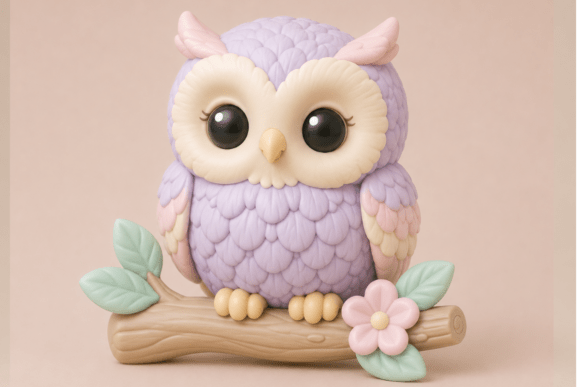Kawaii Owl Figurine STL | Cute Baby Owl 3D Print Model - Image 2