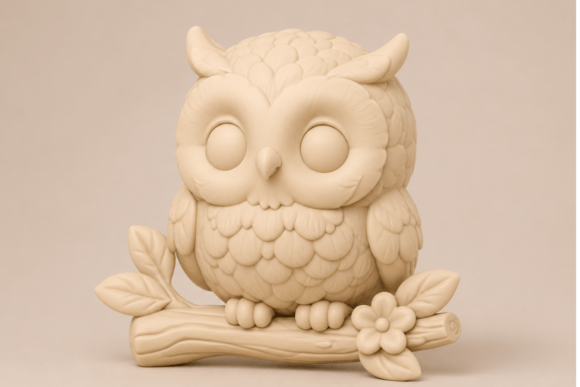Kawaii Owl Figurine STL | Cute Baby Owl 3D Print Model - Image 4