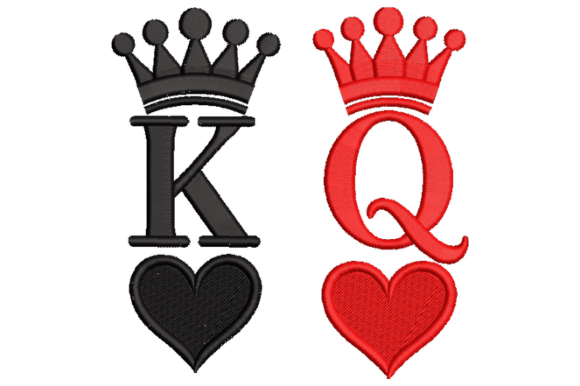 King Queen Embroidery Design