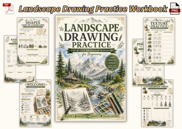 Landscape Drawing Practice Workbook