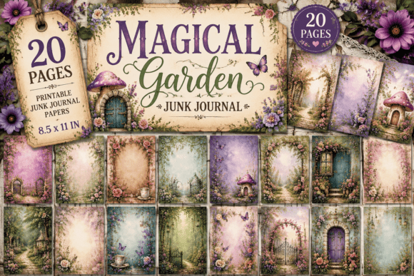 Magical Garden Junk Journal Pages
