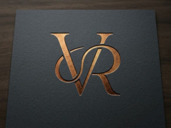 Modern VR Serif Monogram Logo
