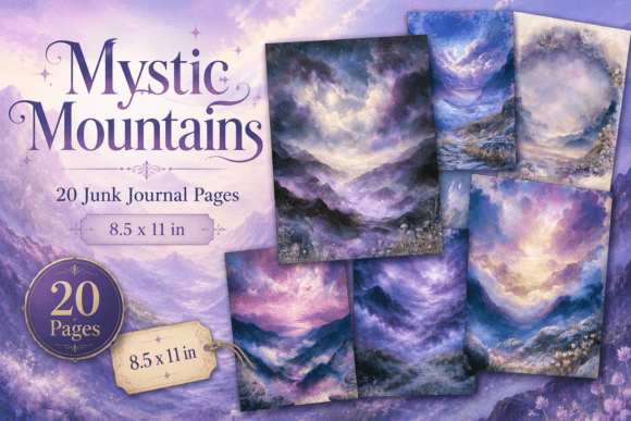Mystic Mountains Junk Journal Pages