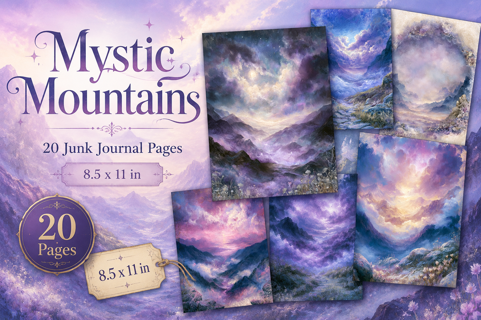 Mystic Mountains Junk Journal Pages