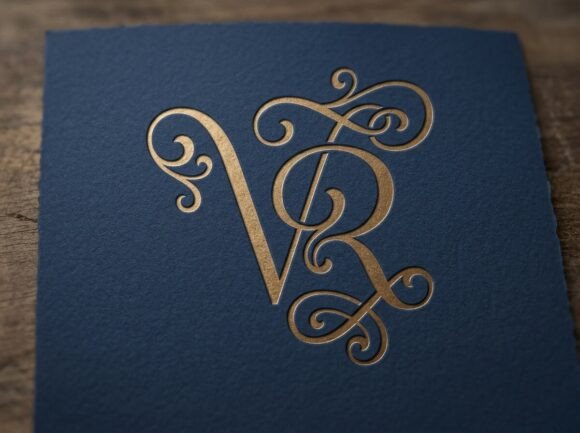 Ornate VR Flourish Monogram Logo