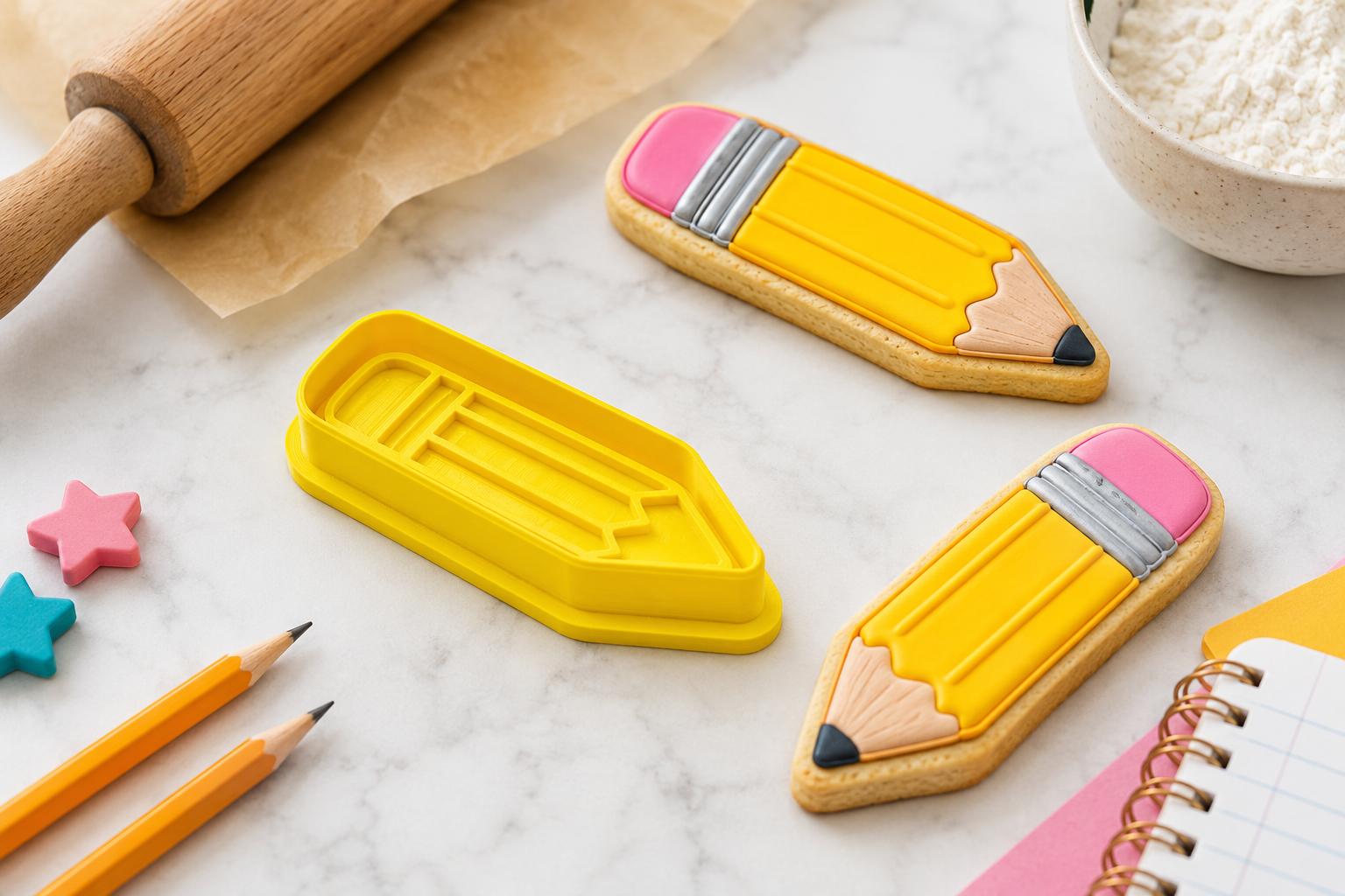 Pencil Cookie Cutter STL - Digital 3D Print File for Baking & Crafts - Image 6