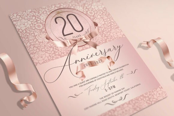 Rose Gold Anniversary Invitation