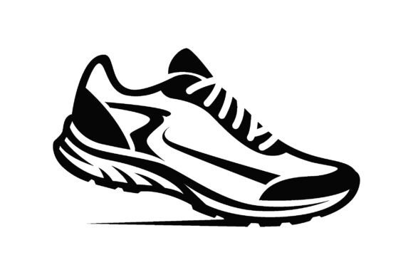 Running Shoe Silhouette Logo Design