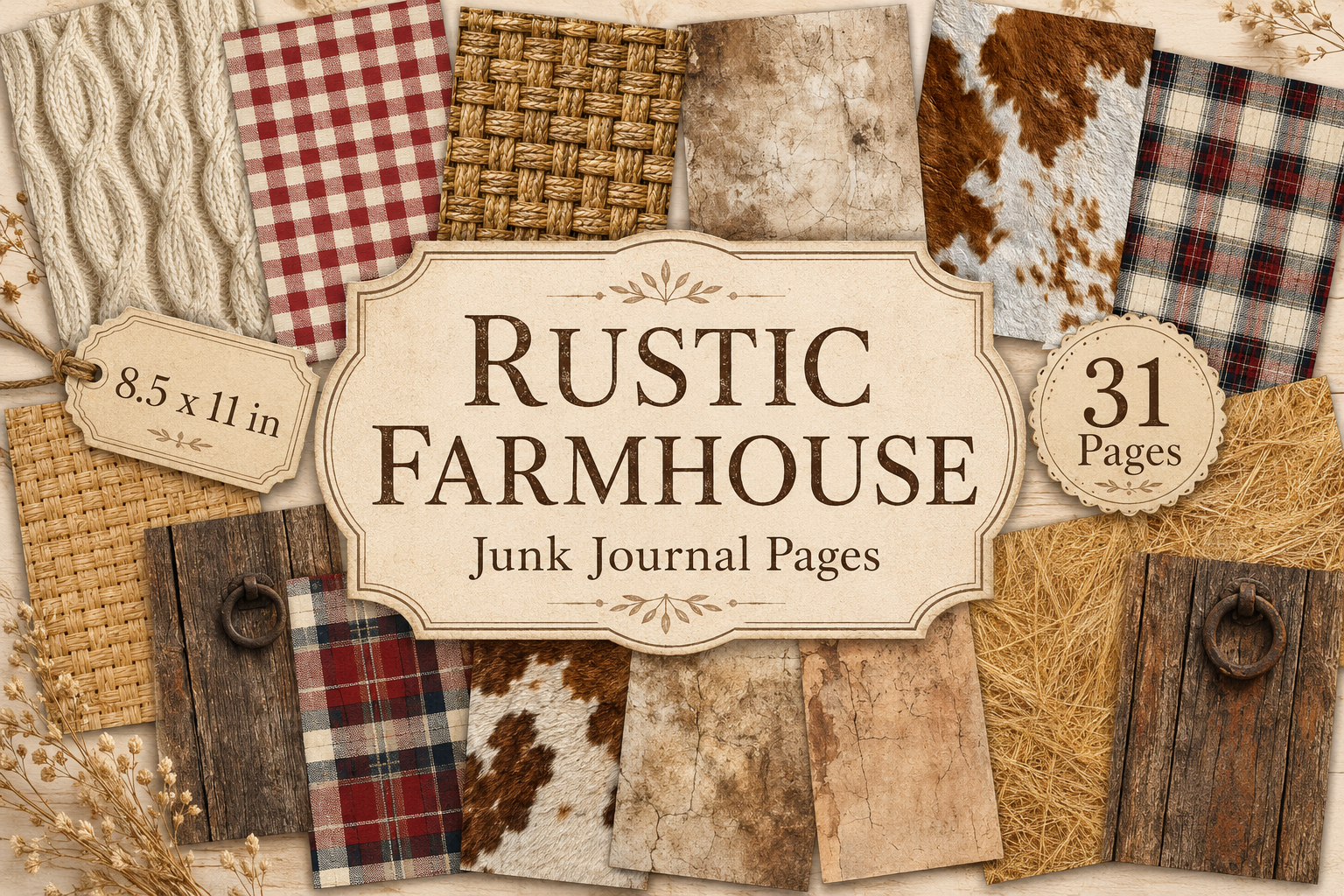 Rustic Farmhouse Texture Digital Paper