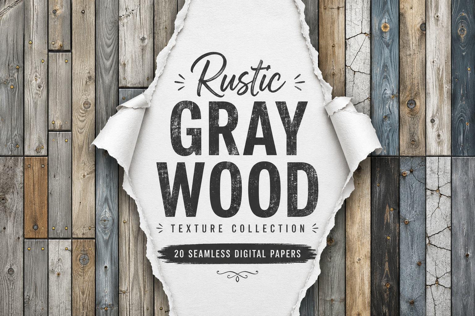 Rustic Gray Wood Texture Collection